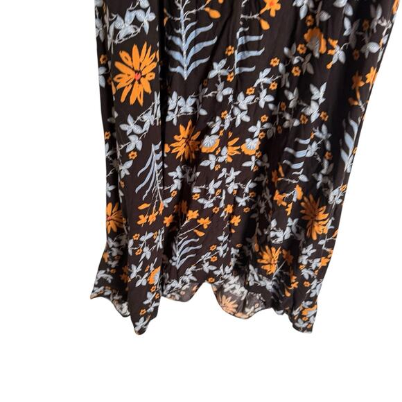 tennis Sx l/XL Long Kaftan Coverup Floral Beaded Beach Pool Vacation Boho Cruise - Picture 16 of 16